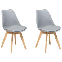 ARBEITSHOCKER 2er-Set Kunststoff Grau Dakota II - Grau, Holz/Kunststoff (47/84/43cm) - Beliani