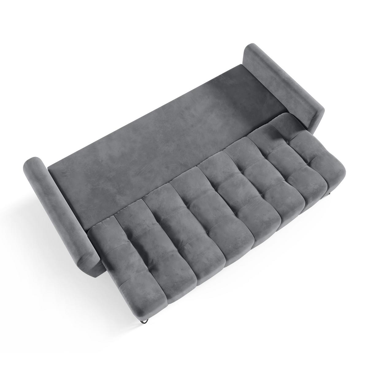 SCHLAFSOFA Malaga 3-Sitzer, Hellgrau - Hellgrau/Schwarz, Textil (223/93/100cm) - Beautysofa