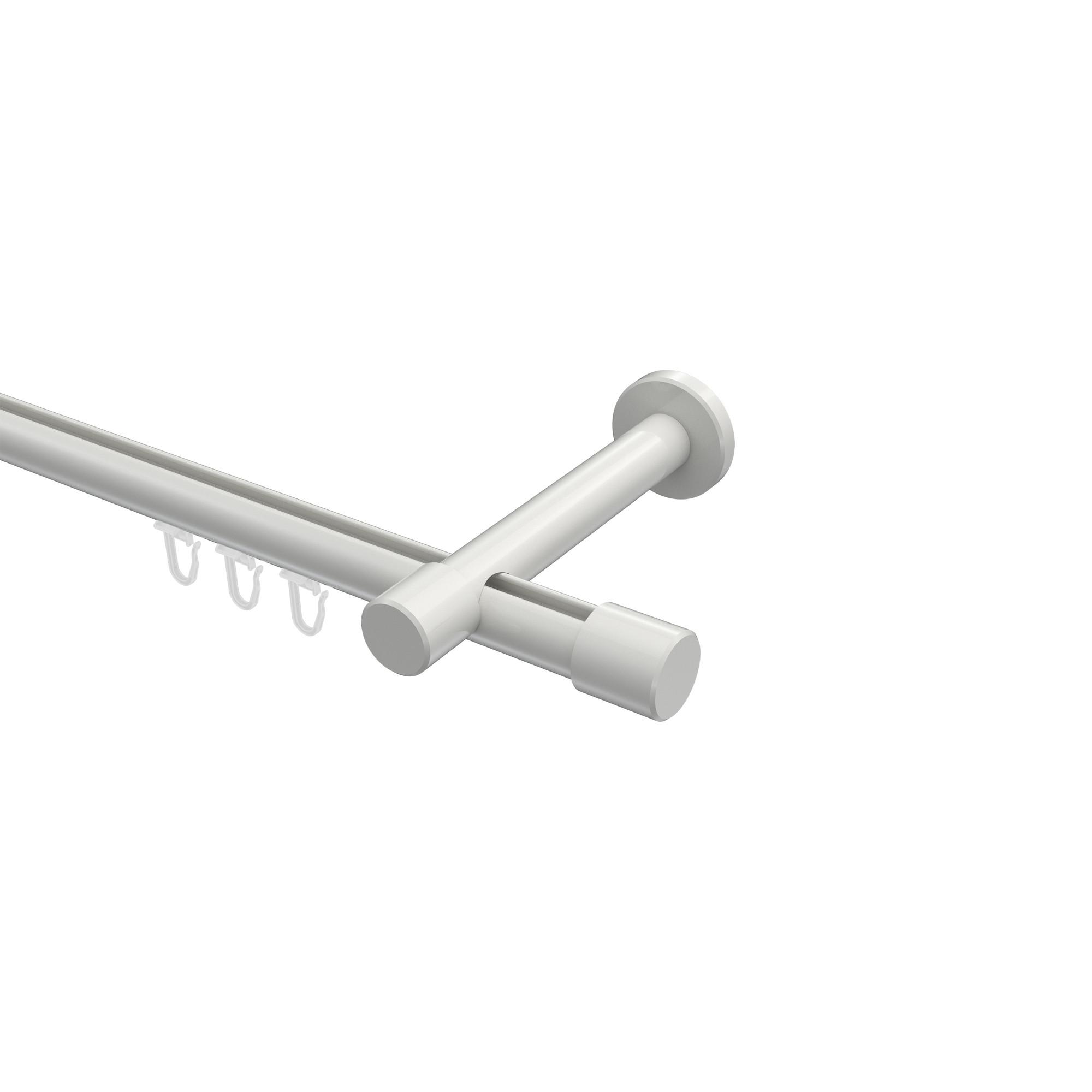 GARDINENSTANGE INNENLAUF Prestige Santo 240 cm (geteilt in 2 x 120 cm), 1-läufig, 20 mm Ø Weiß - Weiß, Metall (240cm) - INTERDECO