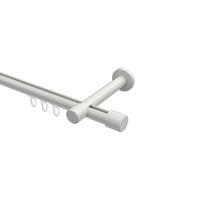 GARDINENSTANGE INNENLAUF Prestige Santo 240 cm (geteilt in 2 x 120 cm), 1-läufig, 20 mm Ø Weiß - Weiß, Metall (240cm) - INTERDECO