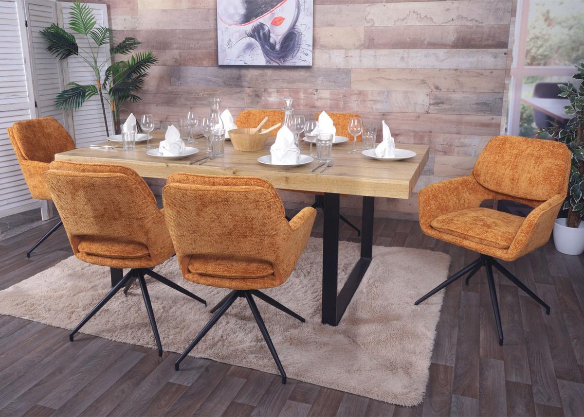ESSZIMMERSTUHL Orange 6er-Set - Currygelb/Orange, Textil (57/86/61cm) - MCW