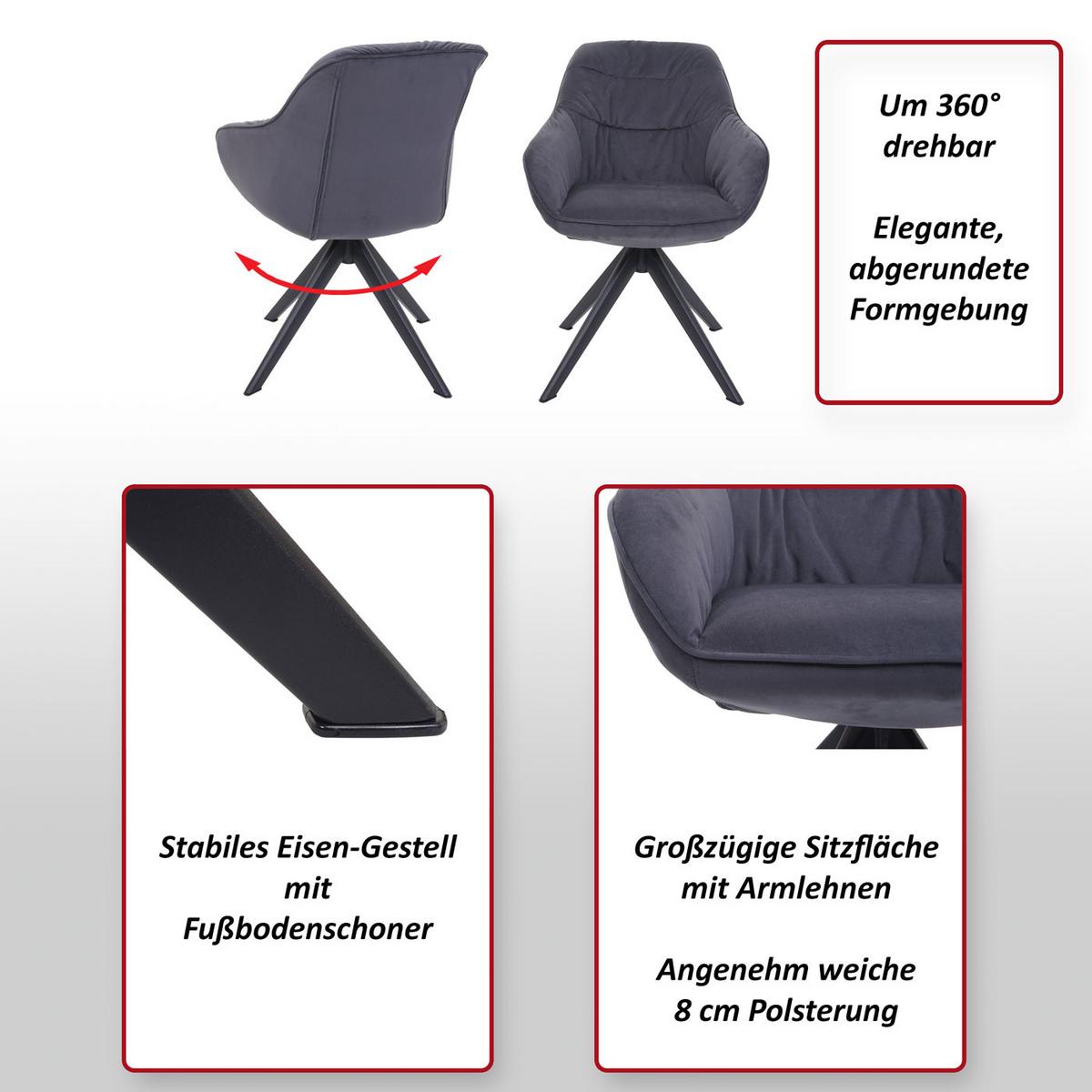 ESSZIMMERSTUHL Grau - Grau, Textil (59/84/52cm) - MCW