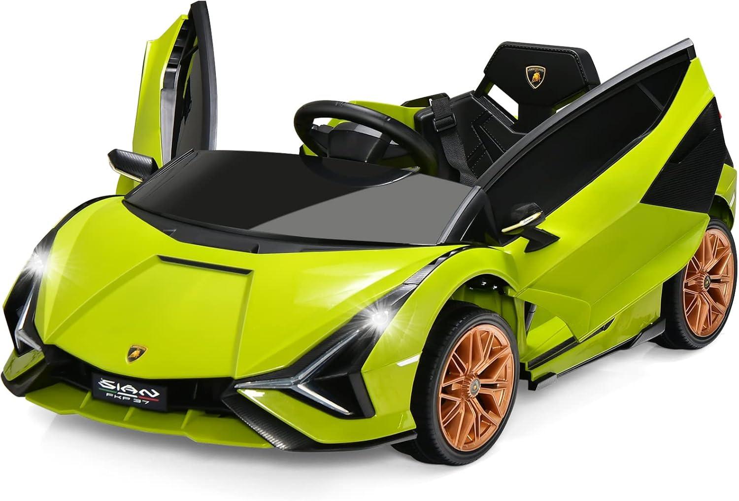 KINDERAUTO Lamborghini 12V Grün - Grün, Kunststoff (108/41/64cm) - COSTWAY