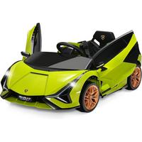 KINDERAUTO Lamborghini 12V Grün - Grün, Kunststoff (108/41/64cm) - COSTWAY