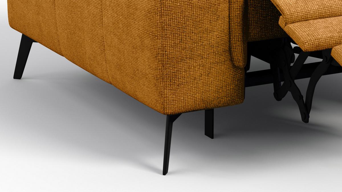SESSEL FIERO mit Relaxfunktion, orange - Schwarz/Orange, Holzwerkstoff/Textil (114/82/103cm) - Wozimo