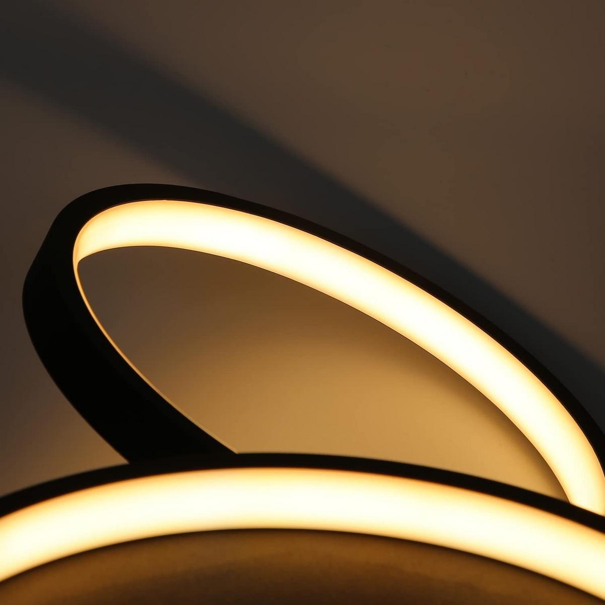 LED-DECKENLEUCHTE Carina 61.5/46.5/6 cm - Schwarz, Metall (61.5/46.5/6.3cm) - ZMH