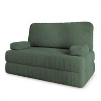 BETTSOFA KESTE aus Schaumstoff Bucle-Stoff Grün Schlaffunktion - Grün, Textil (140/86/60cm) - MASSENO
