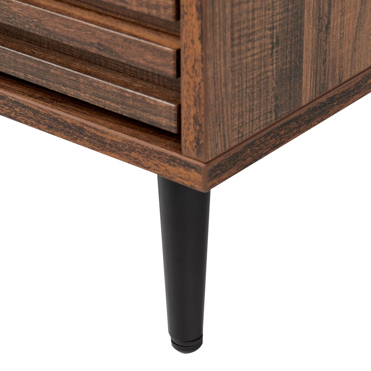 NACHTTISCH mit 2 Schubladen Dunkelbraun Keith - Braun, Holzwerkstoff (40/48/60cm) - Beliani
