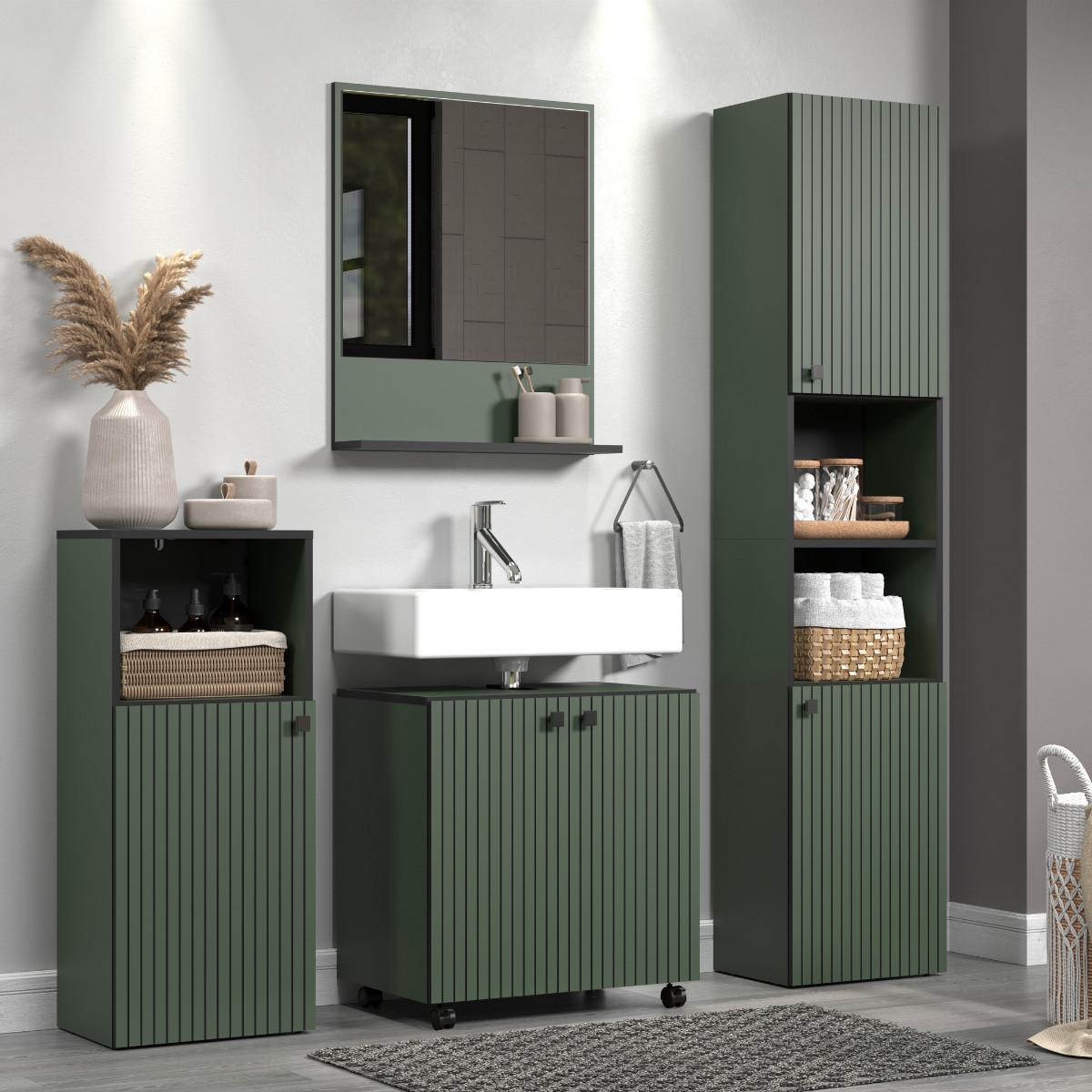 WASCHBECKENUNTERSCHRANK PureBliss Grün - Grün, Holzwerkstoff (60/64/42cm) - Trendteam