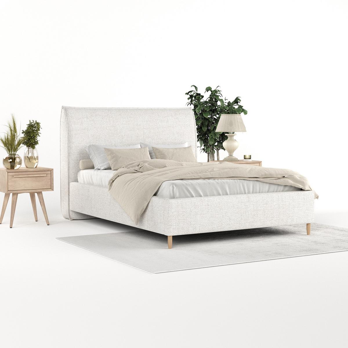 POLSTERBETT Mira 120/200 cm Creme im Neve Stoff - Creme/Naturfarben, Holz/Holzwerkstoff (120/200cm) - AltaBeds