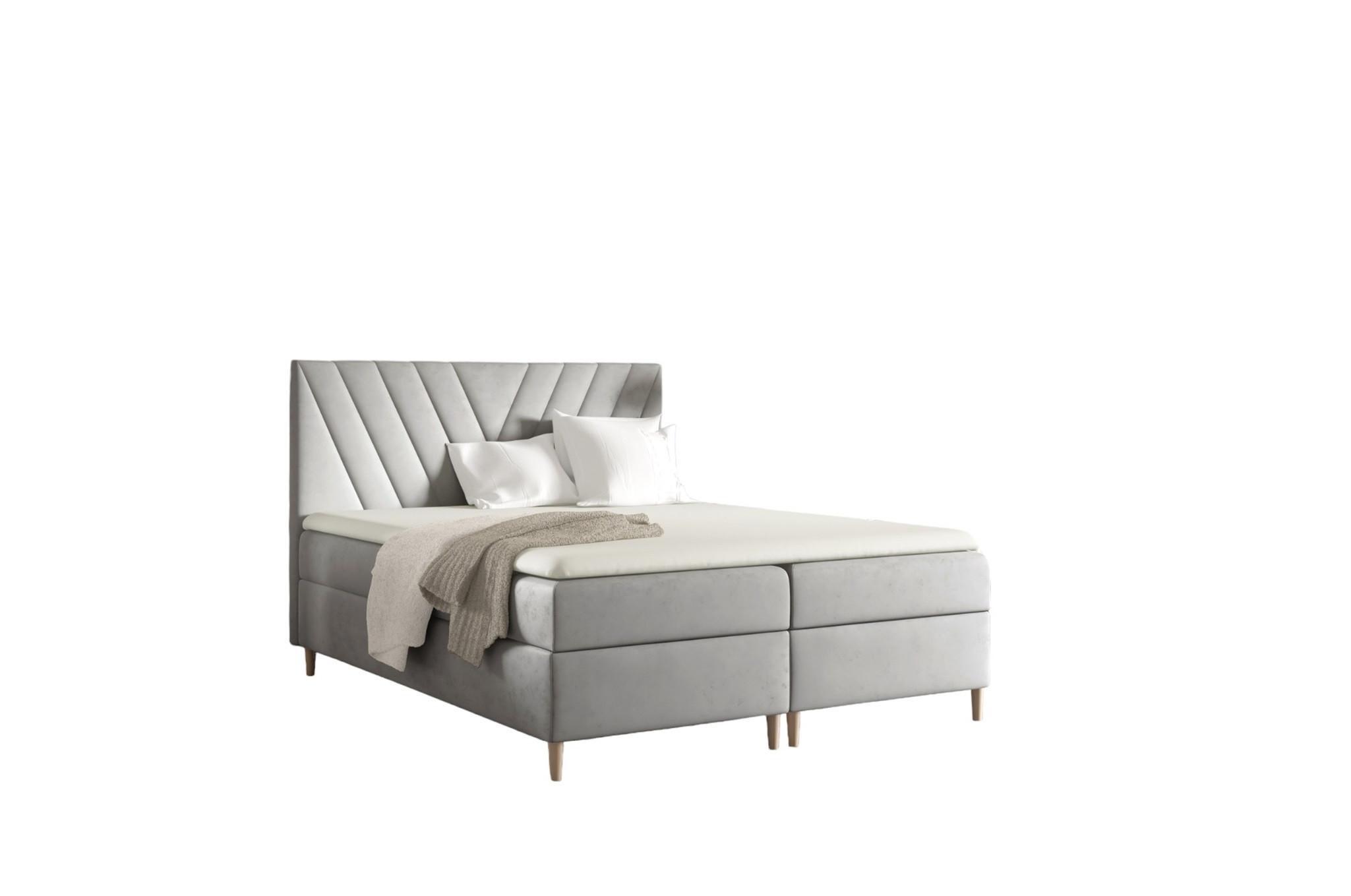 BOXBETT Espen Premium - Hellgrau, Holzwerkstoff/Textil (160/200cm) - Fun Möbel