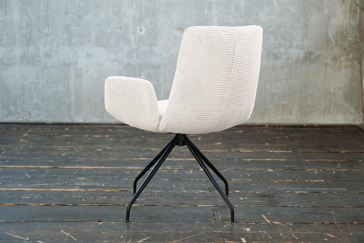DREHSTUHL NEW CHARME Weiß Cord (1er-Set) - Weiß, Textil (59/87/66cm) - KAWOLA