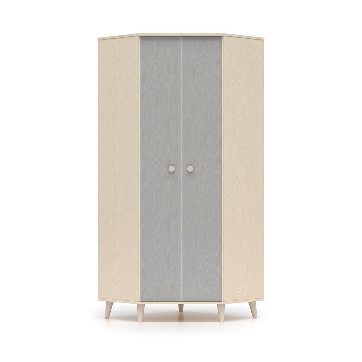 SCHRANK 2 Türen Alycia Beige - Grau - Holzeffekt - Grau, Holz (80/190/80cm) - Petits-meubles