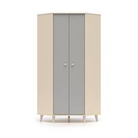 SCHRANK 2 Türen Alycia Beige - Grau - Holzeffekt - Grau, Holz (80/190/80cm) - Petits-meubles