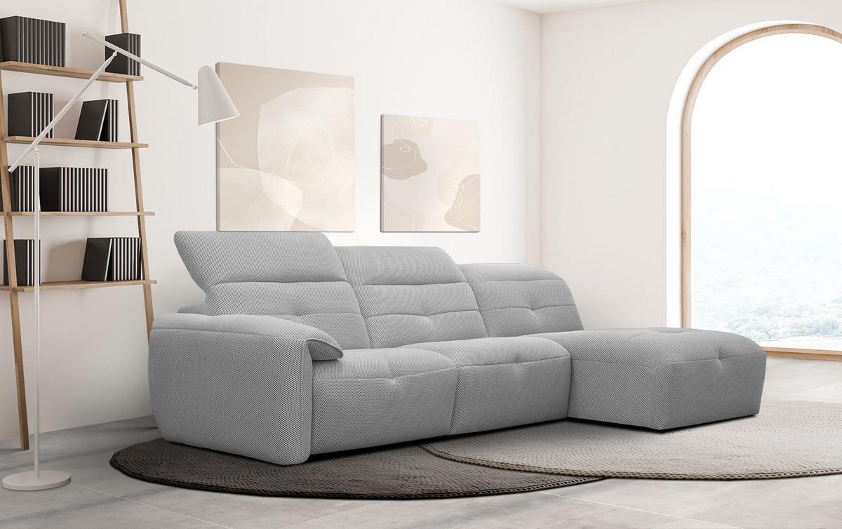 ECKSOFA TRENTO 4-Sitzer, grau - Schwarz/Grau, Holzwerkstoff/Kunststoff (262/165cm) - Wozimo