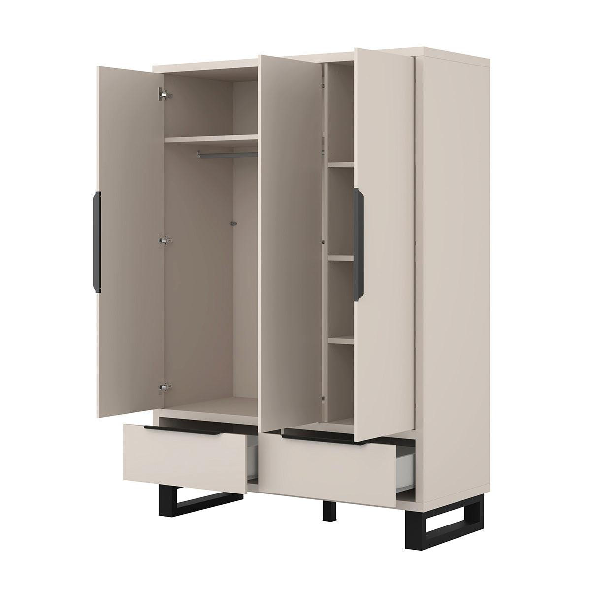 KLEIDERSCHRANK 3 Türen Eden Kaschmir - Kaschmir, Holzwerkstoff (145/210.3/60cm) - Petits-meubles