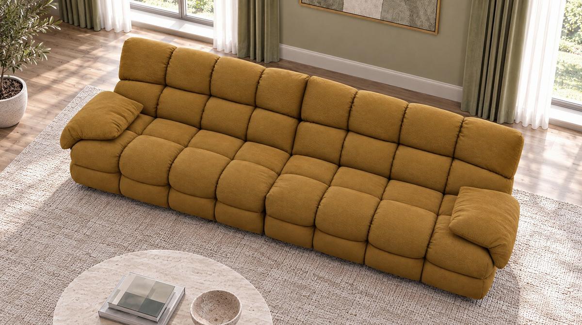 SOFA AMIA Braun Velvet - Schwarz/Braun, Kunststoff/Textil (290/86/108cm) - KAWOLA