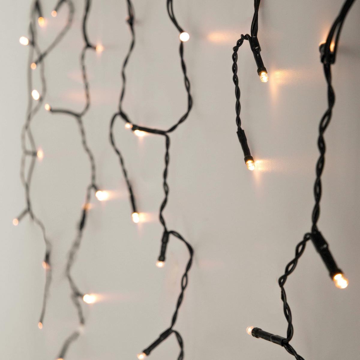 LICHTERKETTE Vorhang 1200 cm mit 360 LED Warmweiß - Schwarz, Kunststoff (1500cm) - ECD-Germany