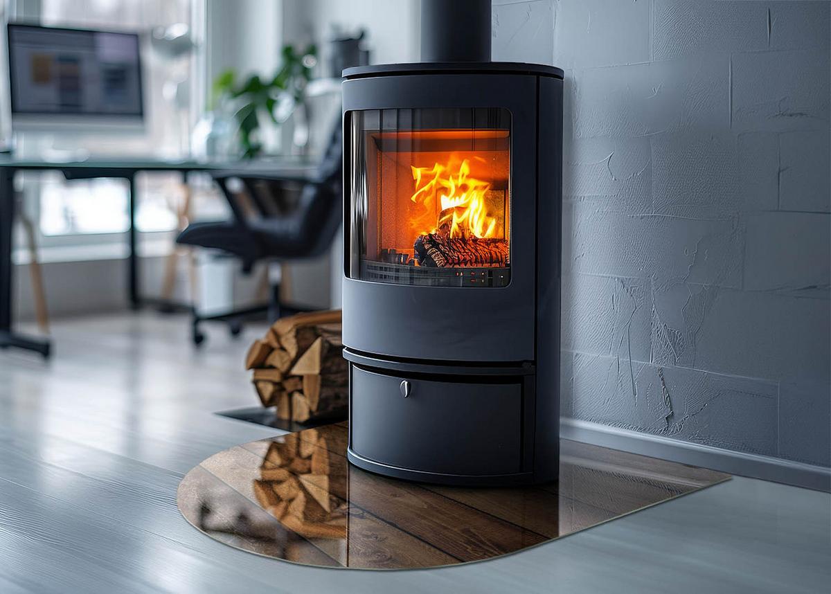 GLASPLATTE für Kamin 80x70 cm - Braun, Glas (80/70/0.4cm) - TULUP