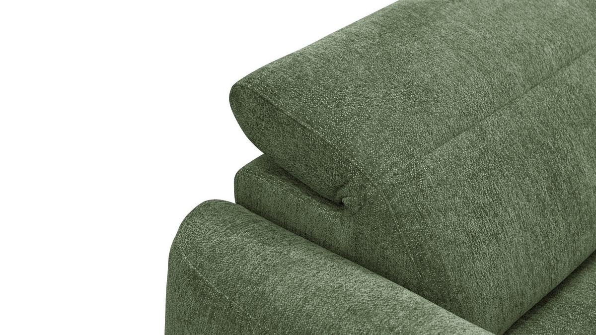 ECKSOFA NERO 4-Sitzer, dunkelgrün - Dunkelgrün/Schwarz, Holz/Textil (272/81/159cm) - Wozimo
