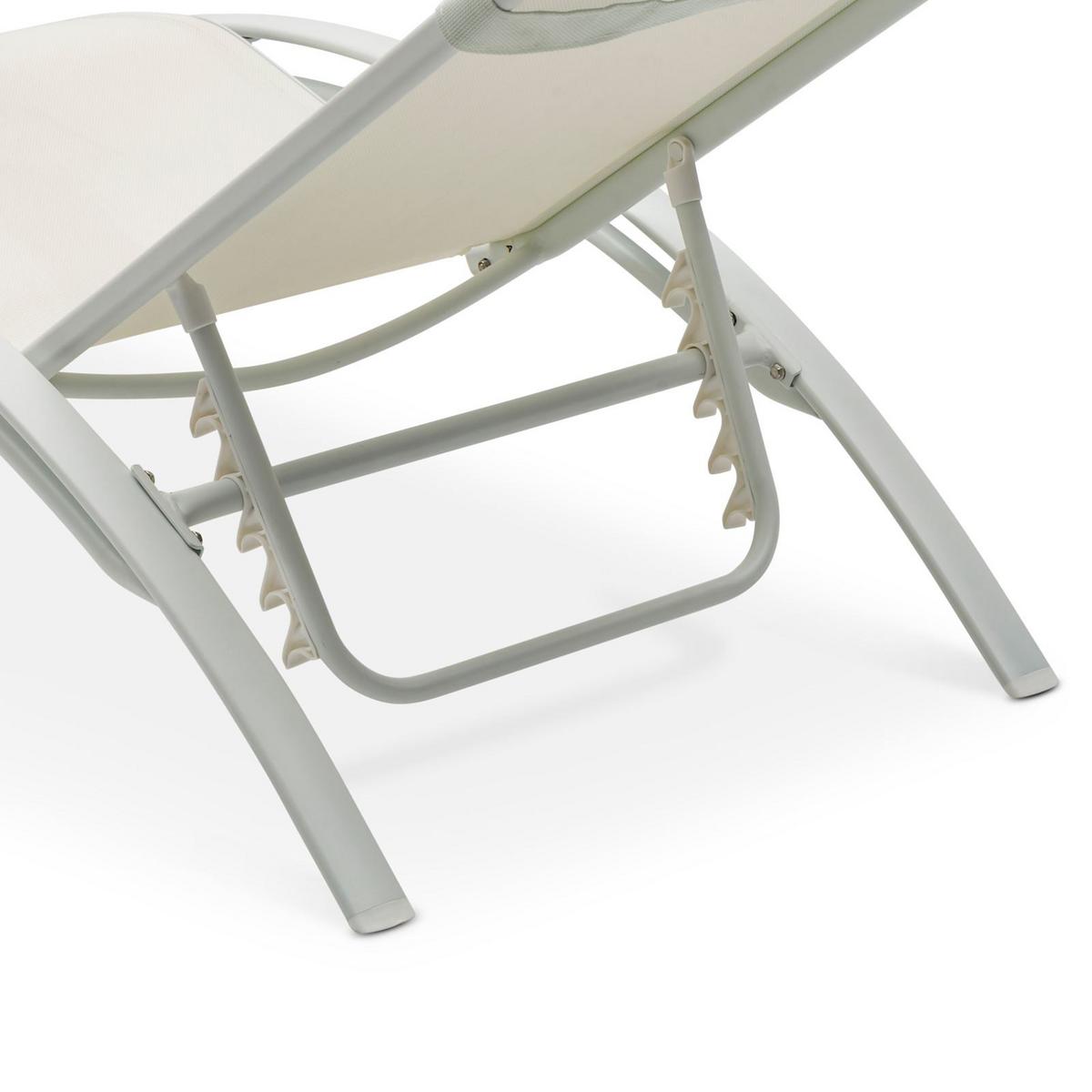 GARTENLIEGE RELAX - Creme, Textil/Metall (179/88/64cm) - IDIMEX