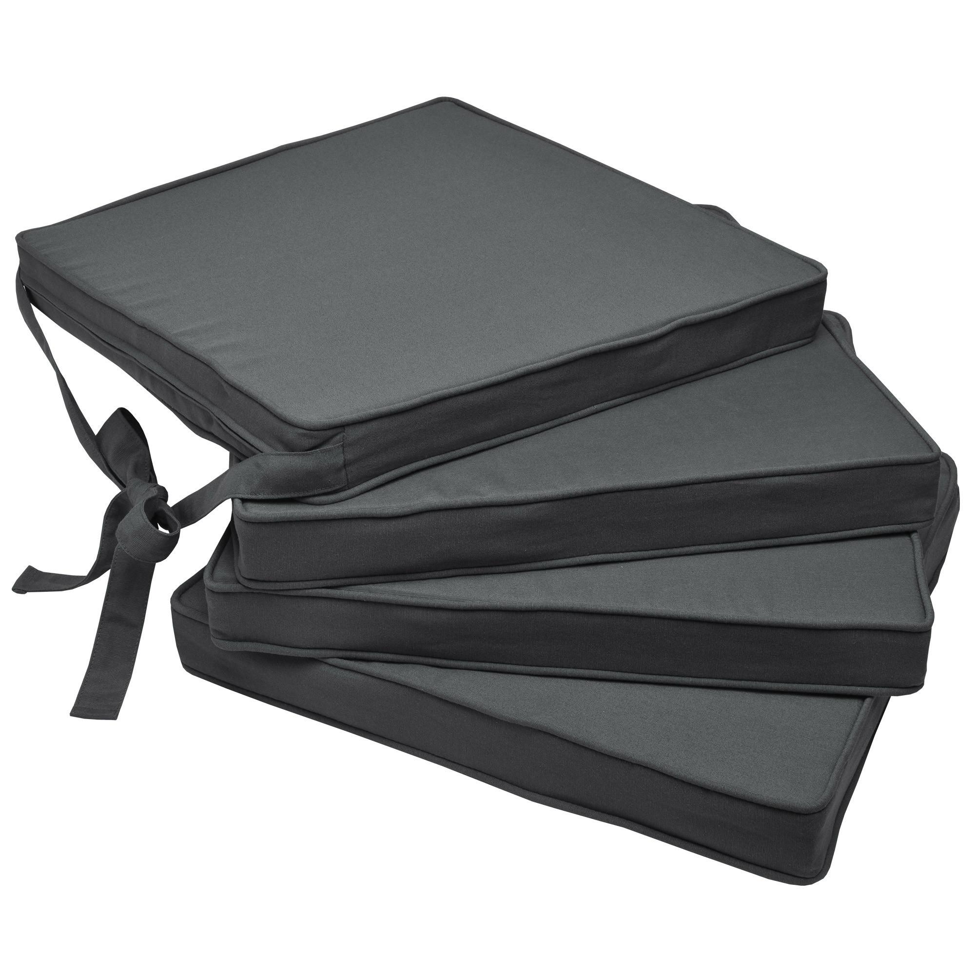STUHLKISSEN Loft SK 45/40/5 cm Graphitgrau 4tlg - Grau, Textil (40/45cm) - Beautissu 