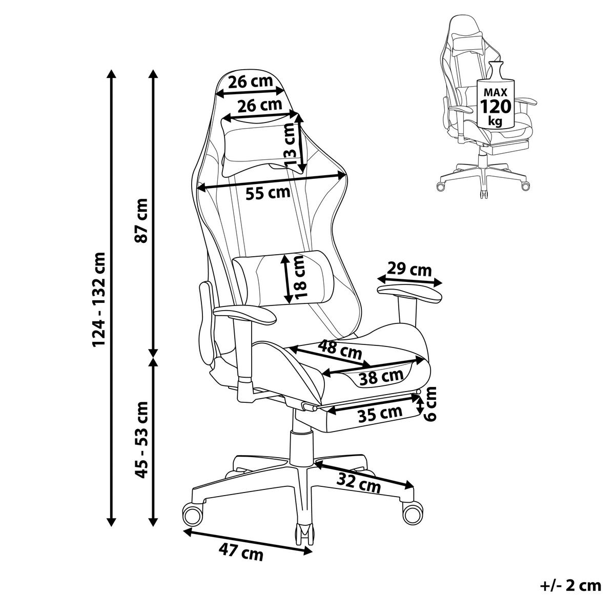 GAMINGSTUHL Kunstleder Schwarz/Gelb Victory - Schwarz, Kunststoff/Textil (55/124/60cm) - Beliani