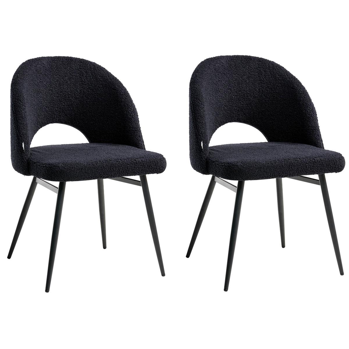 ESSZIMMERSTUHL 2er-Set Schwarz Onaga - Schwarz, Textil (52/77/56cm) - Beliani