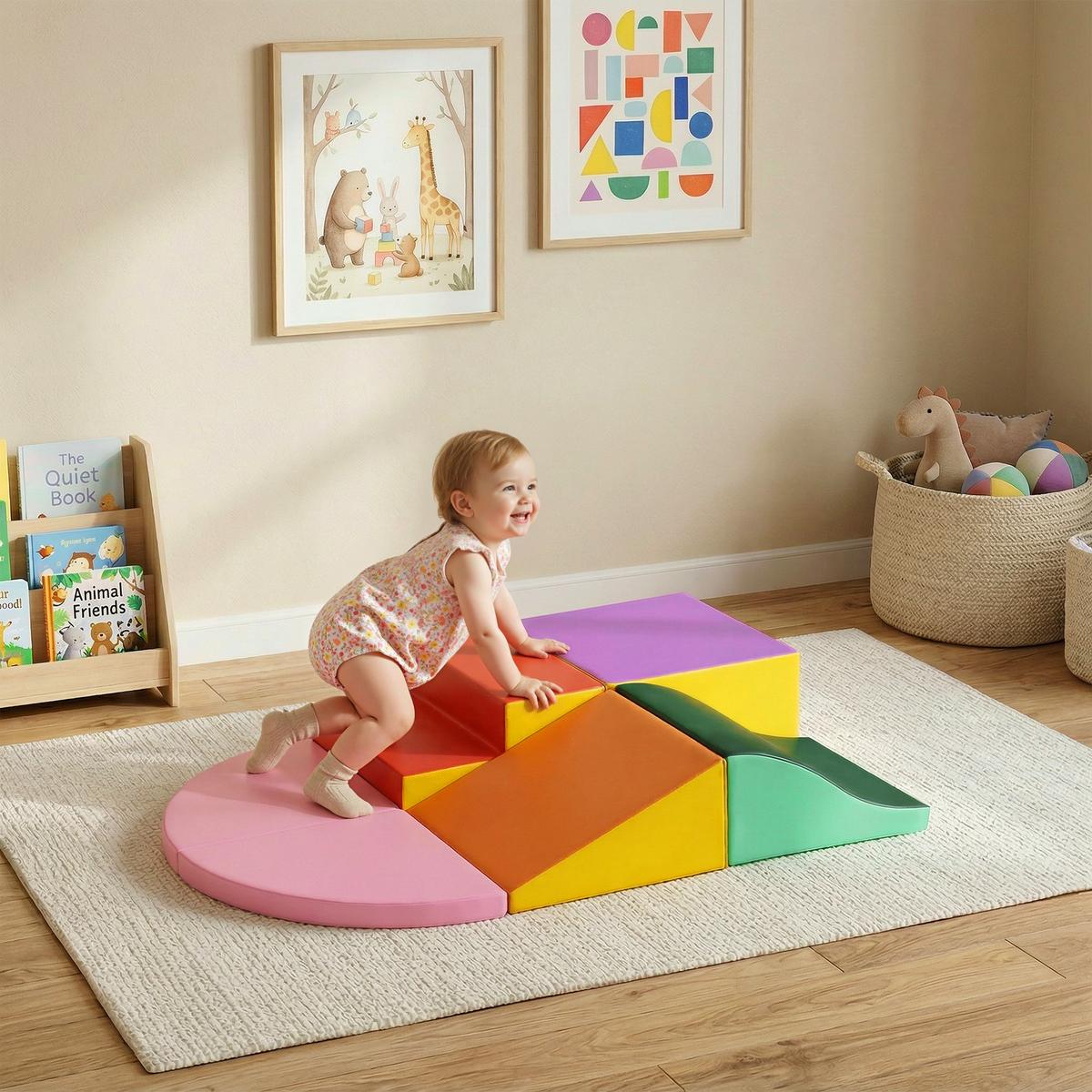 SCHAUMSTOFF-BAUSTEINE 6er Set PU EPE Mehrfarbig - Multicolor, Kunststoff (100/150cm) - HOMCOM