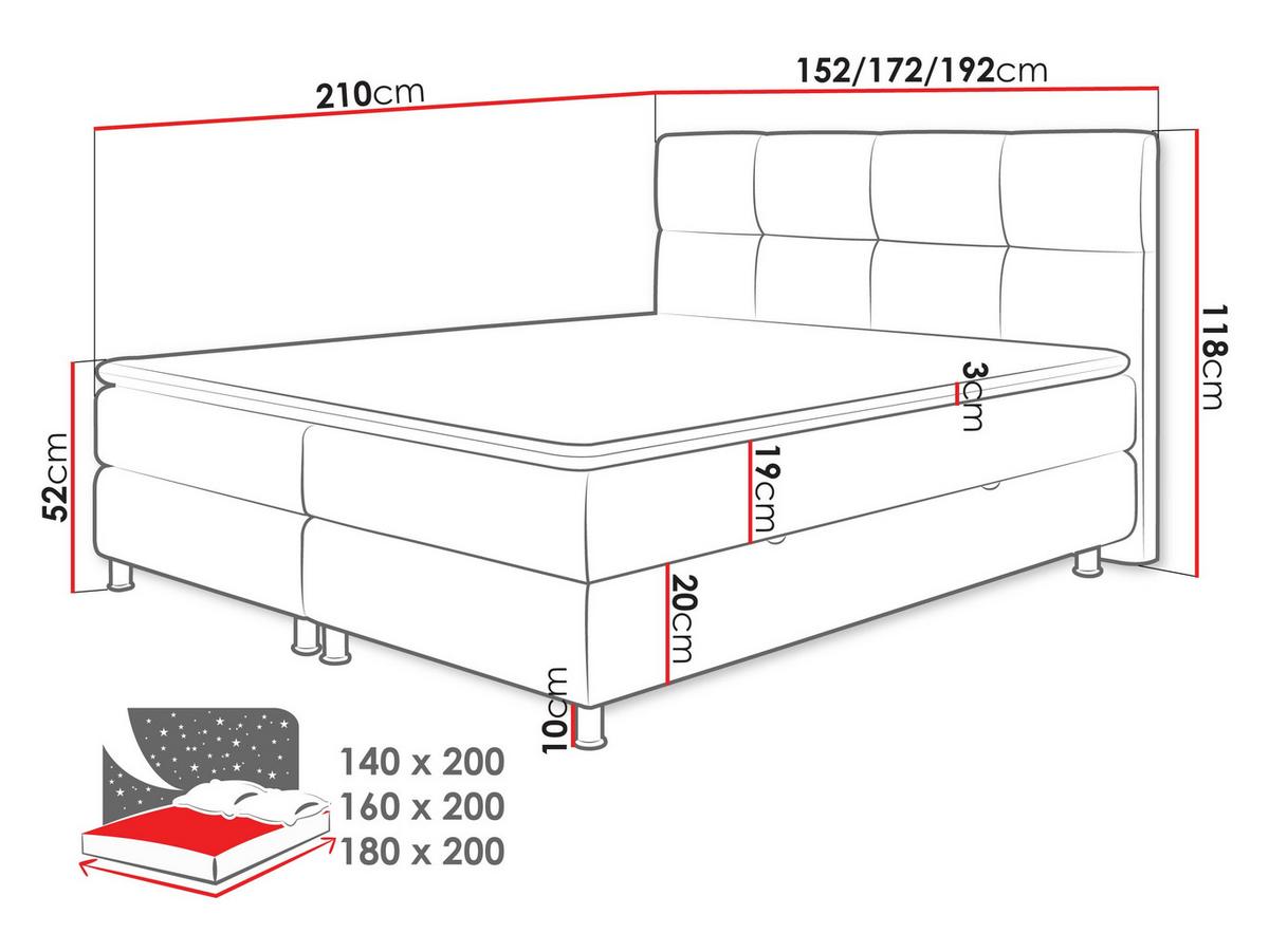 BOXBETT Dave - H3 - Blau/Chromfarben, Holz/Textil (160/200cm) - MIRJAN24