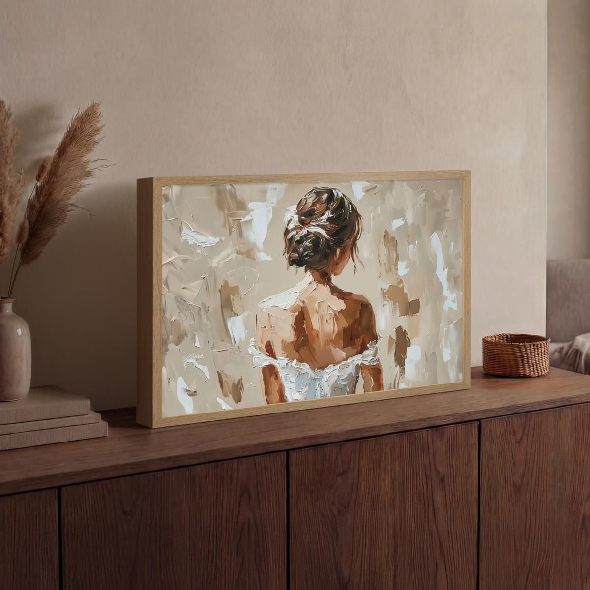 WANDLEUCHTE MIT AKKU Frau - Farbe - Abstrakt - Beige - Modern 60x40 cm - Hellbraun, Holzwerkstoff (60/40/8cm) - OnlyWow