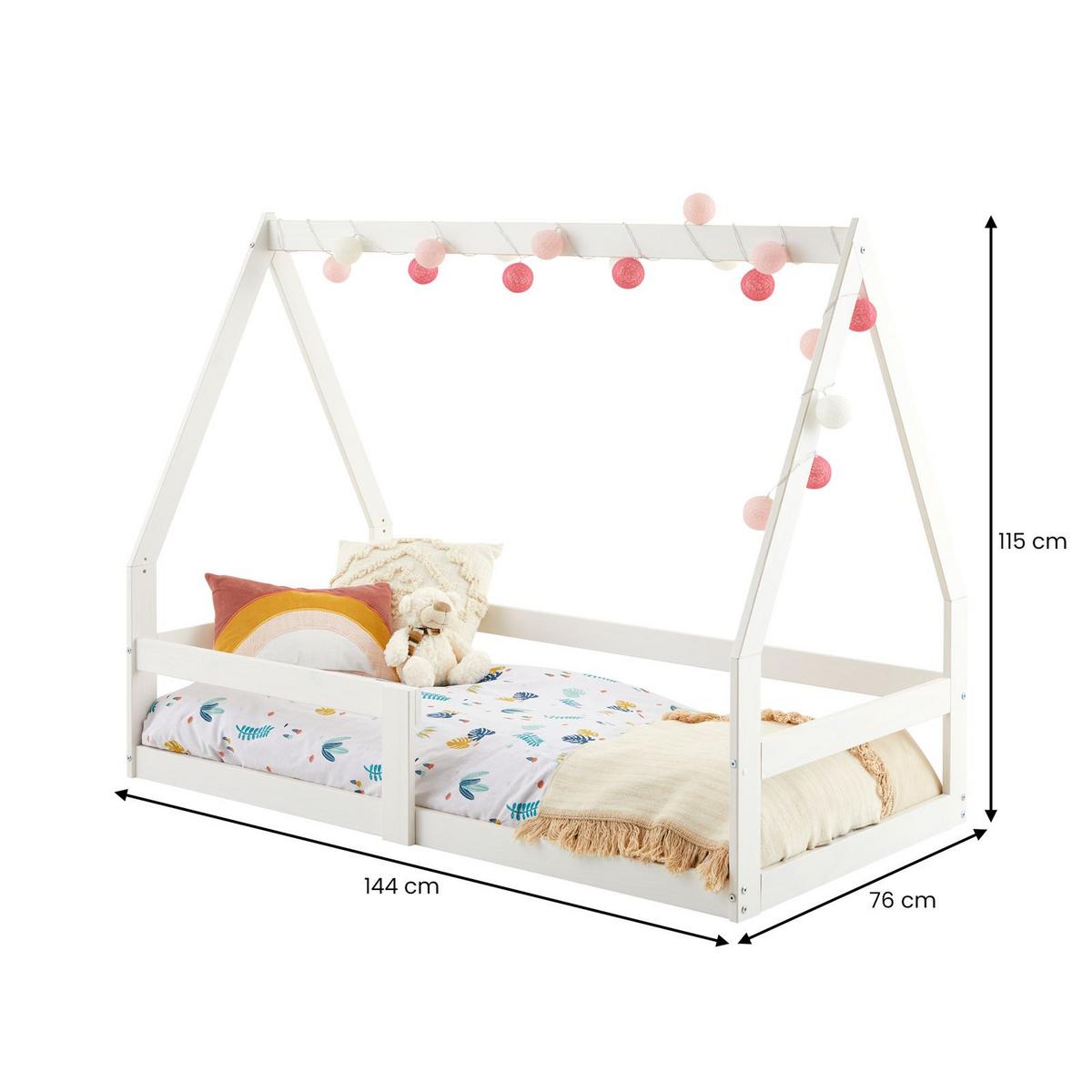 HAUSBETT TAMI 70X140 CM - Weiß, Holz (75/115/143cm) - IDIMEX