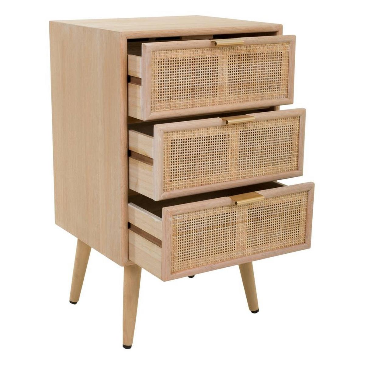 NACHTTISCH aus MDF und Gitter, braun, 42x37x71cm - Braun, Holzwerkstoff (42/36.5/71cm) - Wanderlust
