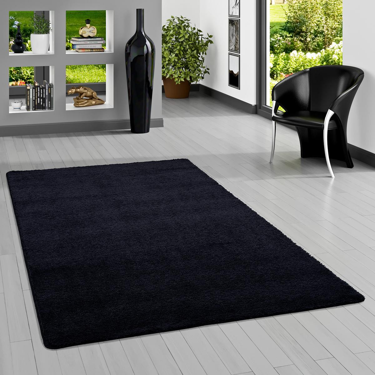 HOCHFLOR SHAGGY TEPPICH PALACE - Schwarz, Textil (100/300cm) - Snapstyle