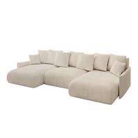 WOHNLANDSCHAFT mit Schlaffunktion und Bettkasten ONESK-U-v1 317x177x72 Beige Cord - Beige, Holzwerkstoff/Kunststoff (317/72/177cm) - ALTDECOR