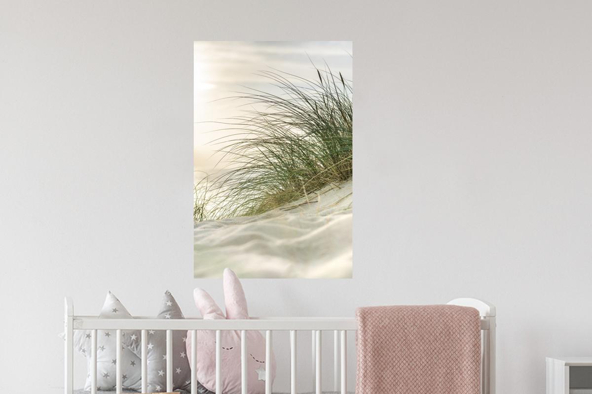 WANDTATTOO Dünen mit Strandhafer in der Sonne des Nationalparks Schleswig-Holsteinisches Wattenmeer Wandbild 40x60 cm - Creme, Kunststoff (40/60/0.1cm) - MuchoWow