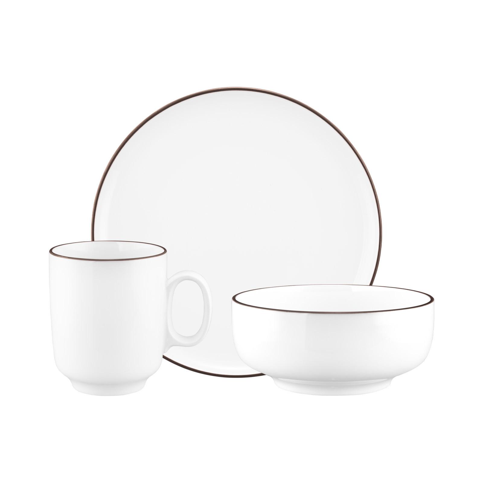 FRÜHSTÜCKS-SET Sento Home Pure Lines Chocolate Brown 18-tlg. - Braun, Keramik (2/2/2cm) - Seltmann Weiden