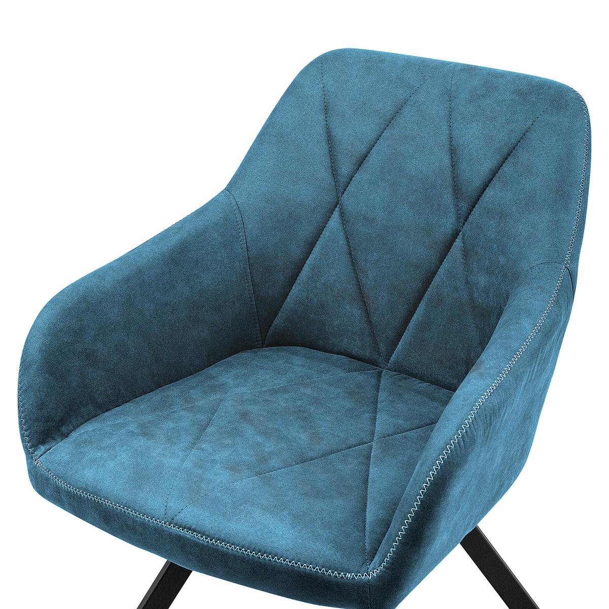 ESSZIMMERSTUHL 2er-Set Polsterbezug Blau Monee - Blau, Textil/Metall (48/78/50cm) - Beliani