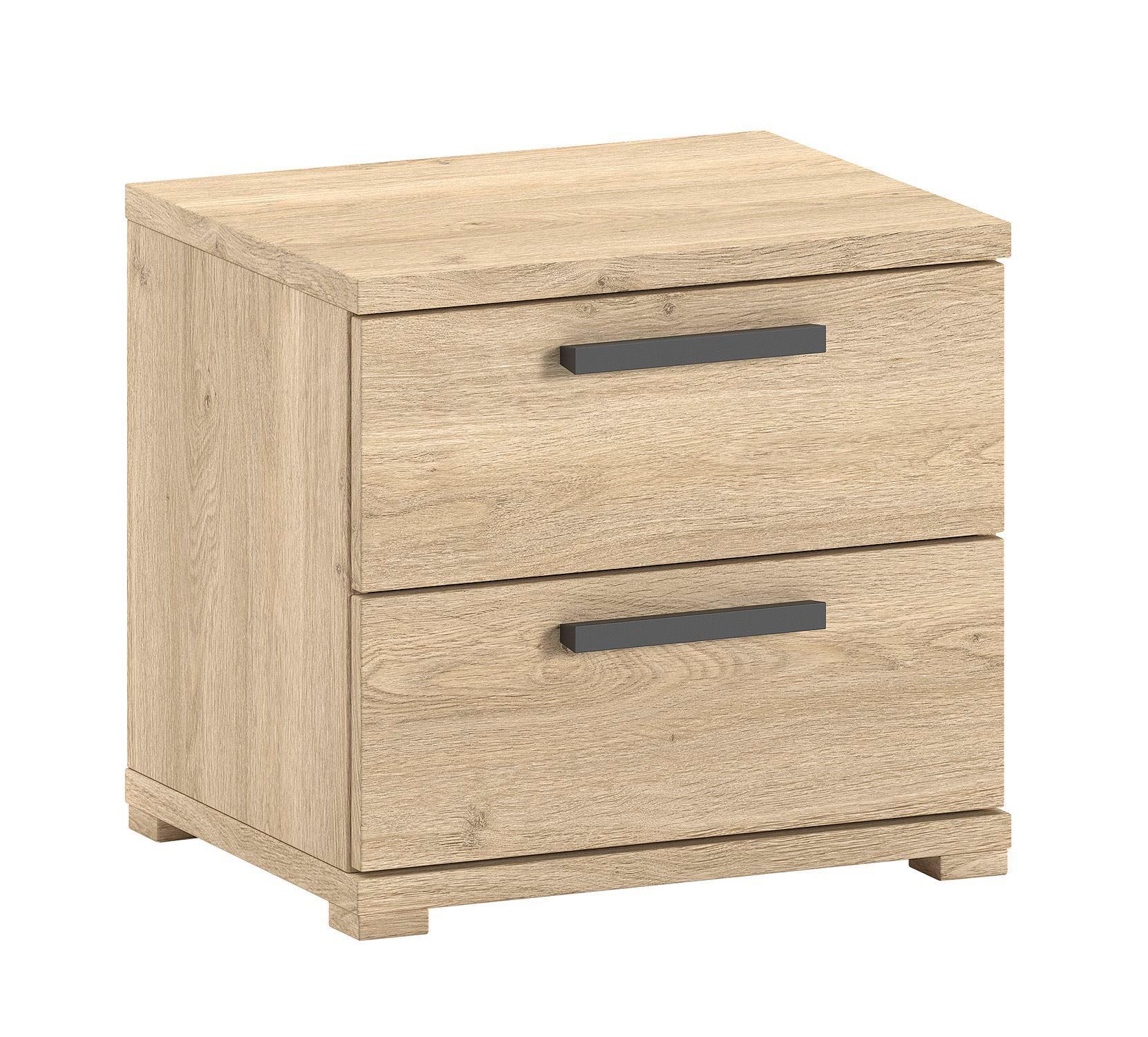 NACHTKONSOLE Keelia Eiche Melamin 2 Schubladen - Eichefarben, Kunststoff (50/47/39cm) - 58aufmkessel