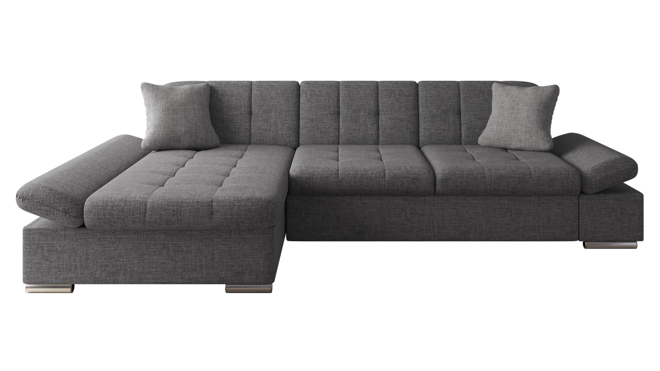 ECKSOFA Montana, Seite: Links - Chromfarben, Holz/Textil (278/161cm) - MIRJAN24