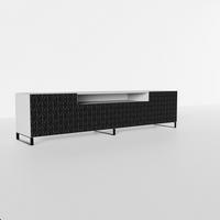 LOWBOARD ROVA 200/41/40 cm, Stand-TV-Schrank Weiß / Schwarz - Schwarz/Weiß, Holzwerkstoff (200/41/40cm) - MASSENO