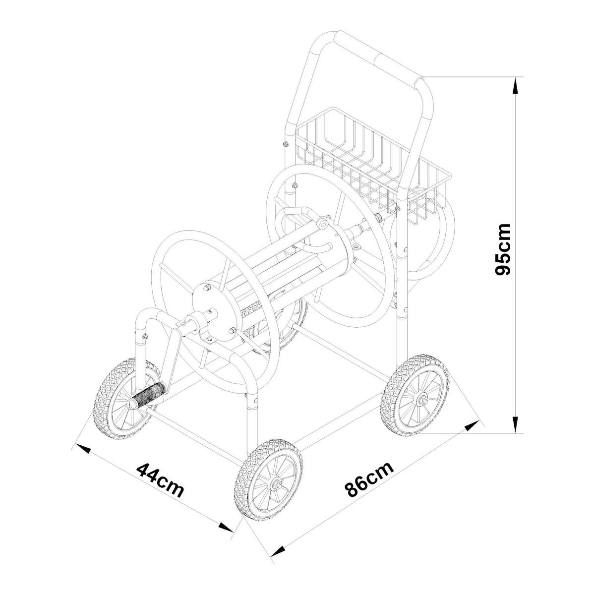 SCHLAUCHWAGEN Pescaza - Grün, Kunststoff/Metall (86/95/44cm) - pro.tec