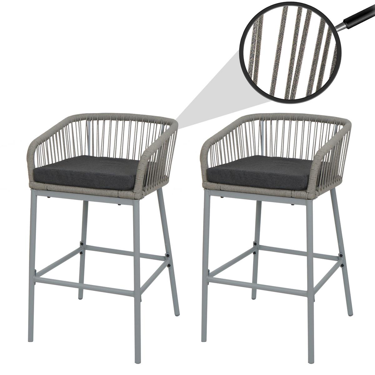 BARHOCKER Hellgrau, Grau - Hellgrau/Grau, Metall (51/92/53cm) - MCW