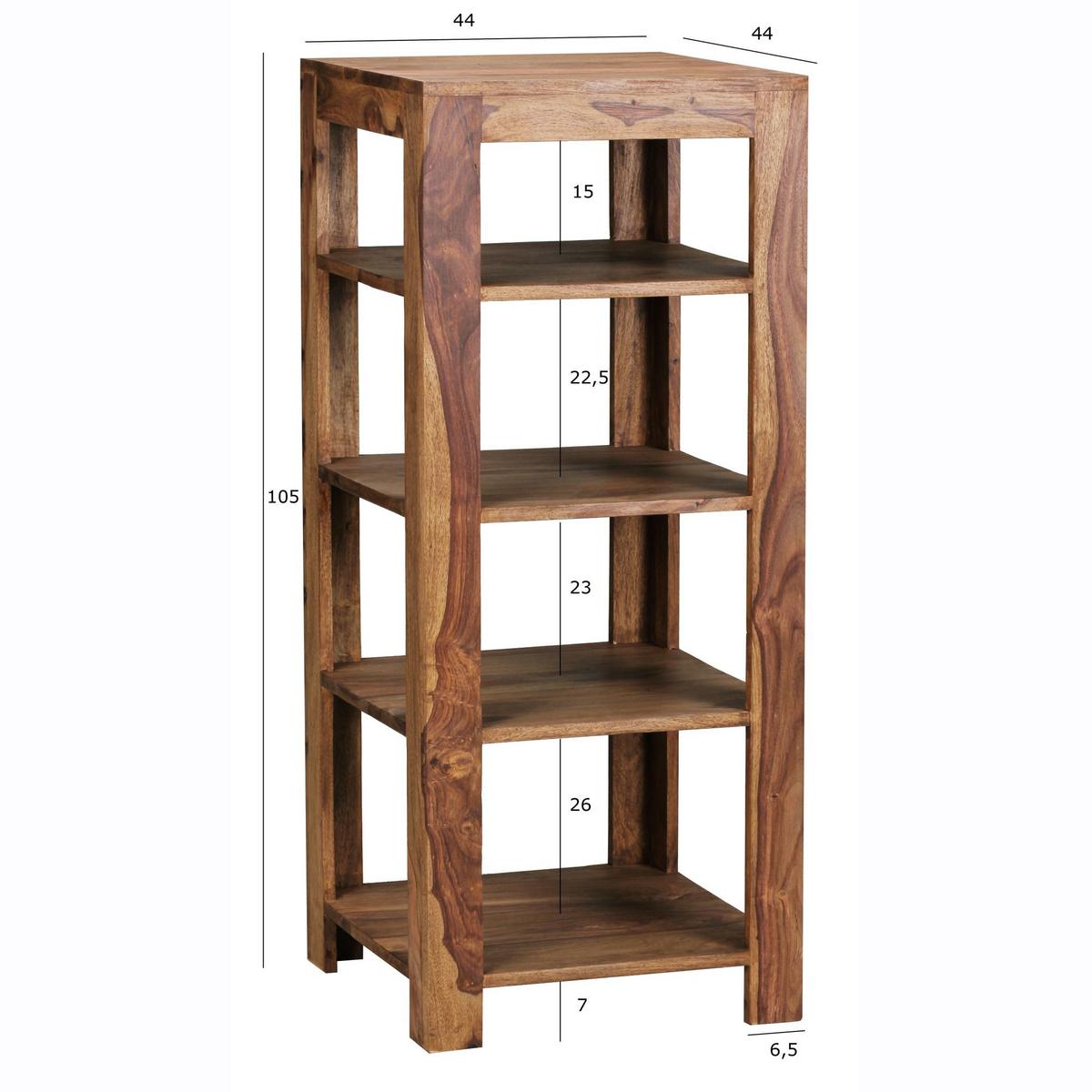 BÜCHERREGAL Massivholz Handgefertigt Pflegeleicht, Braun 44x44x105 cm - Braun, Holz (44/105/44cm) - KADIMA DESIGN