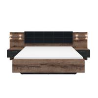 BETT 160/200 Romane Holz und Schwarz - Schwarz, Holzwerkstoff (160/200cm) - Petits-meubles