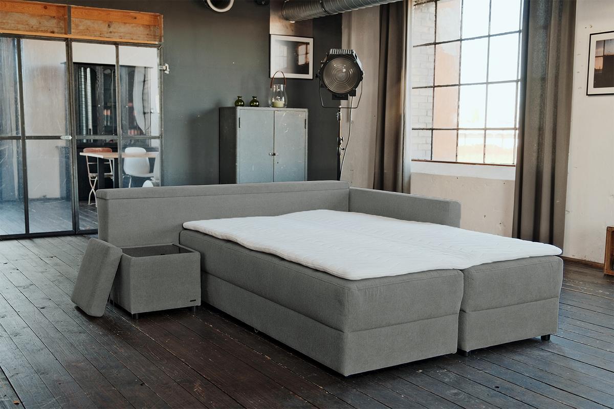 SCHLAFSOFA IDA Anthrazit Webstoff Mit Schlaffunktion - Anthrazit/Schwarz, Textil (287/229cm) - KAWOLA