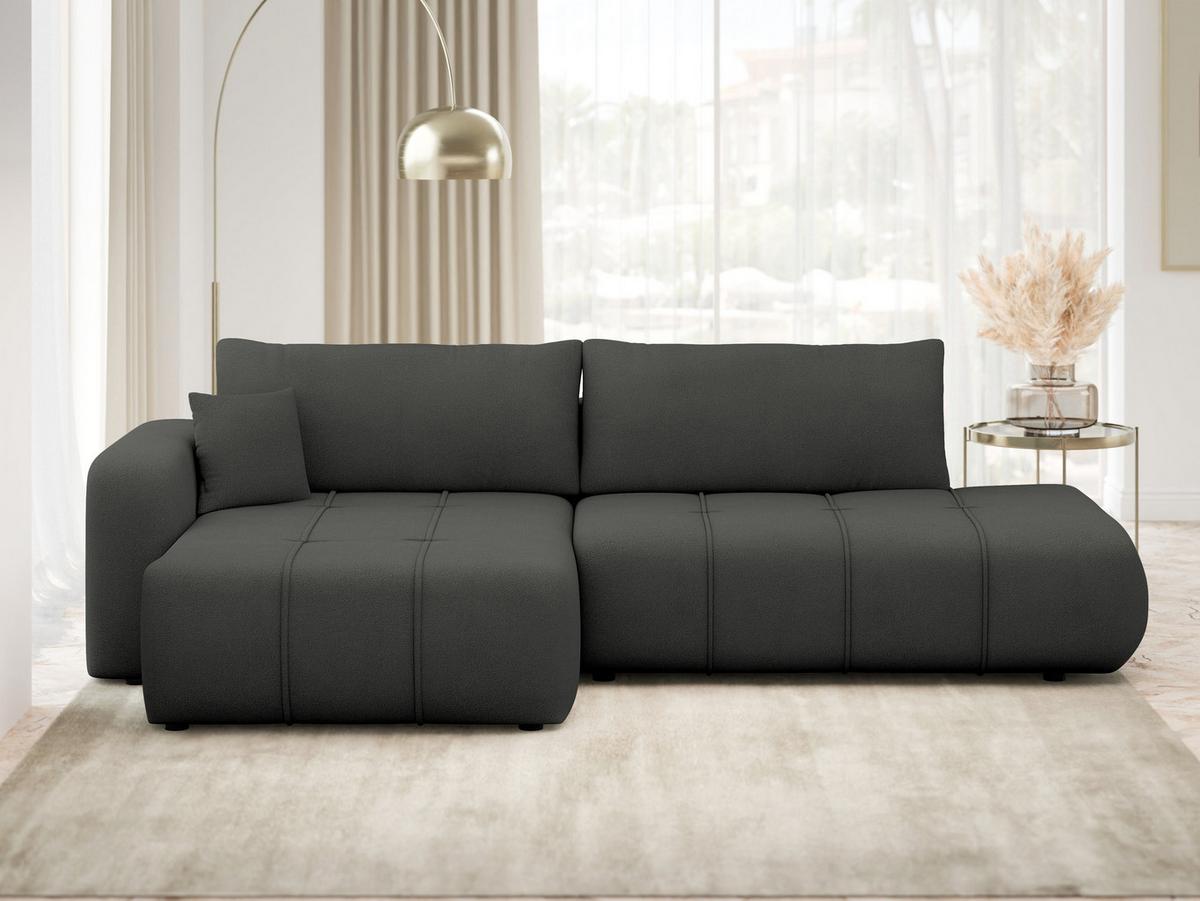 ECKSOFA Furyn O, Seite: Links - Schwarz, Holzwerkstoff/Kunststoff (262/145cm) - MIRJAN24
