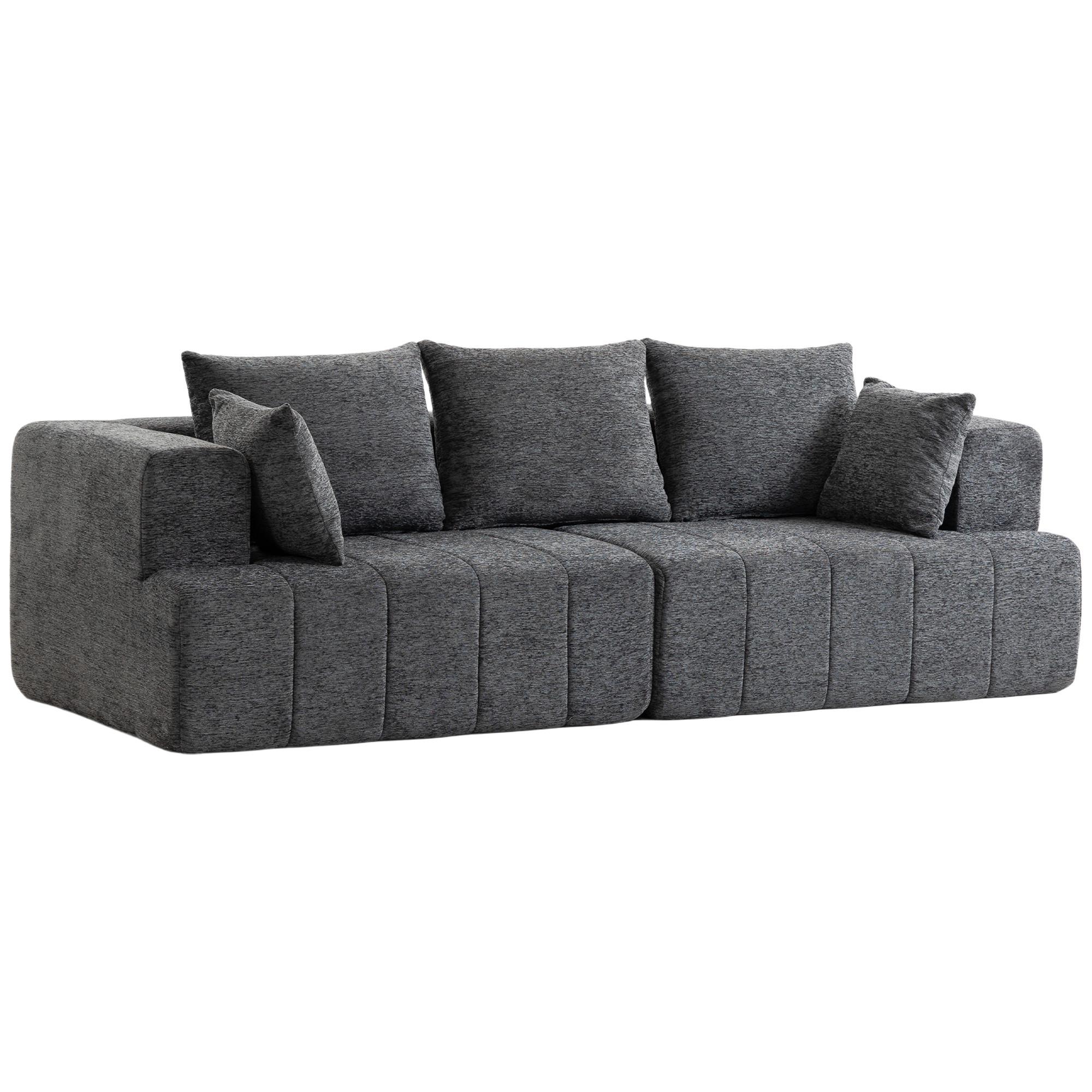 3-SITZER-SOFA Polyester Grau - Grau, Textil (104/87/248cm) - HOMCOM