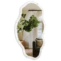 SPIEGEL 90x45 cm asymmetrisch mit Druck - Organisches Muster - Transparent, Glas (45/90/0.4cm) - TULUP