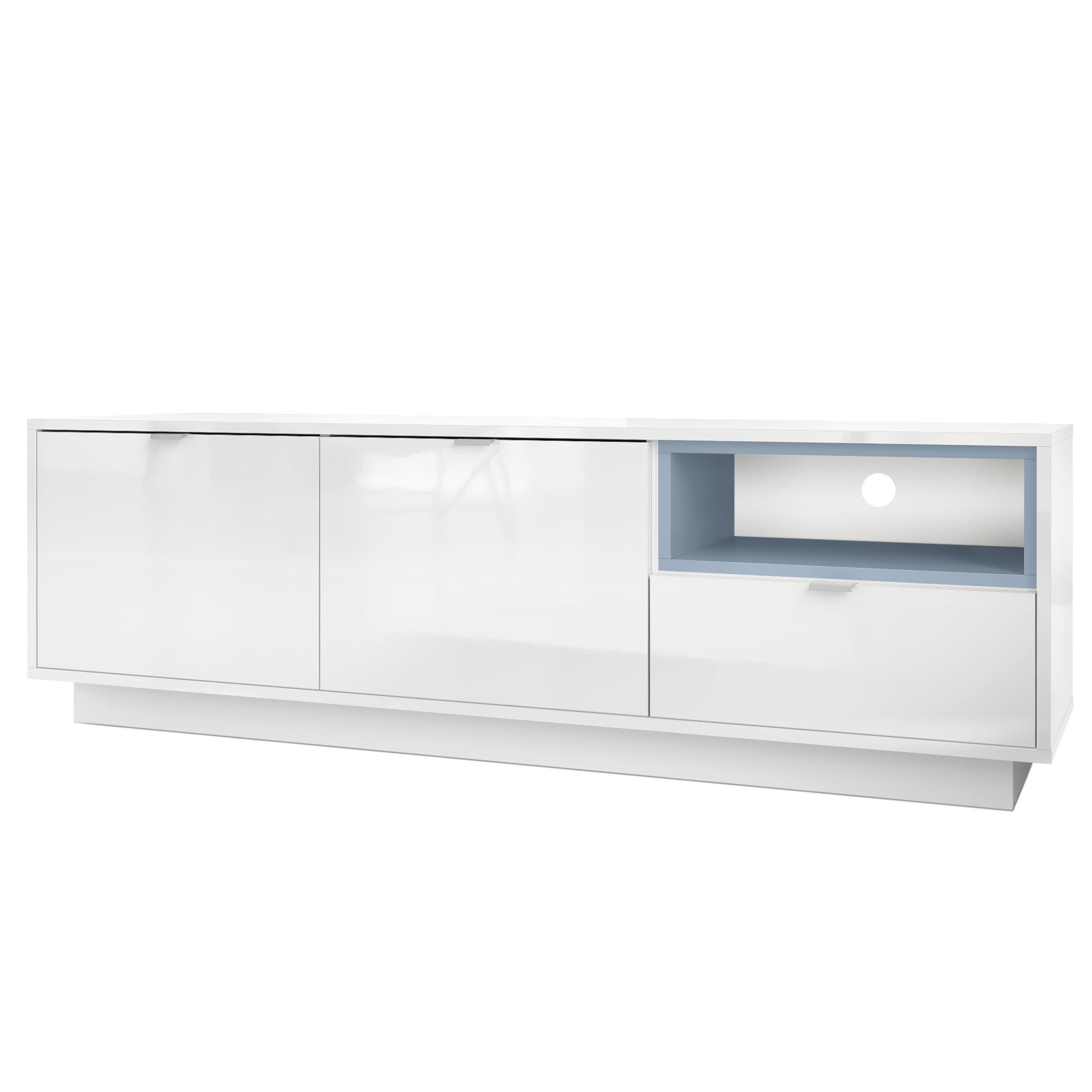 LOWBOARD Metro Einsatz in Denim matt - Pastellblau, Holzwerkstoff (153/48/37cm) - Vladon